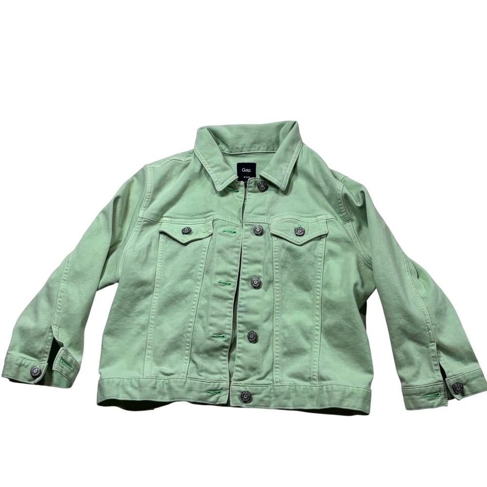Gap 1969 Womens Mint Green Denim Trucker Jacket Pastel Size Med #906